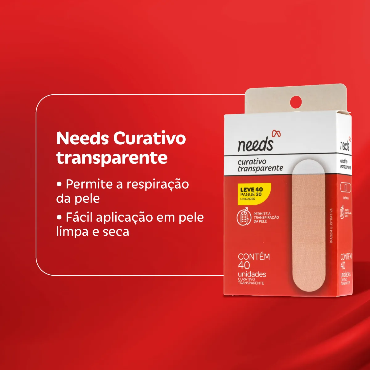 Curativo Transparente Needs 40 Unidades