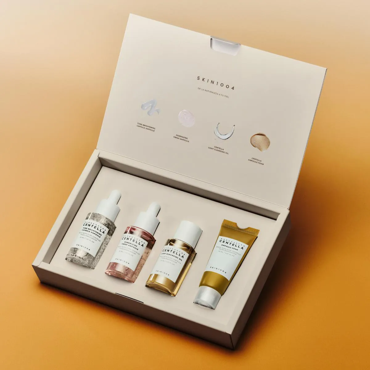 Kit Viagem Skin1004 Madagascar Centella Ampola Poremizing Fresh + Tone Brightening + Cleansing Oil + Espuma De Limpeza
