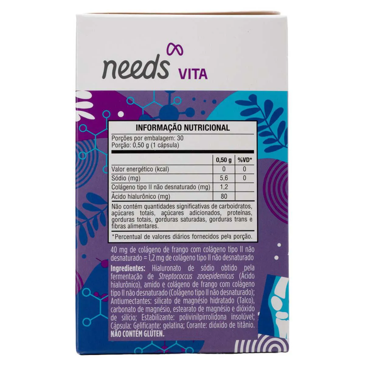 Colágeno Tipo 2 Needs Vita + Ácido Hialurônico 30 cápsulas