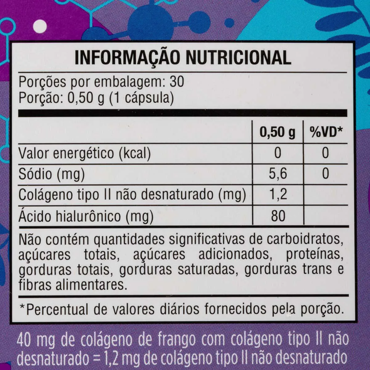 Colágeno Tipo 2 Needs Vita + Ácido Hialurônico 30 cápsulas