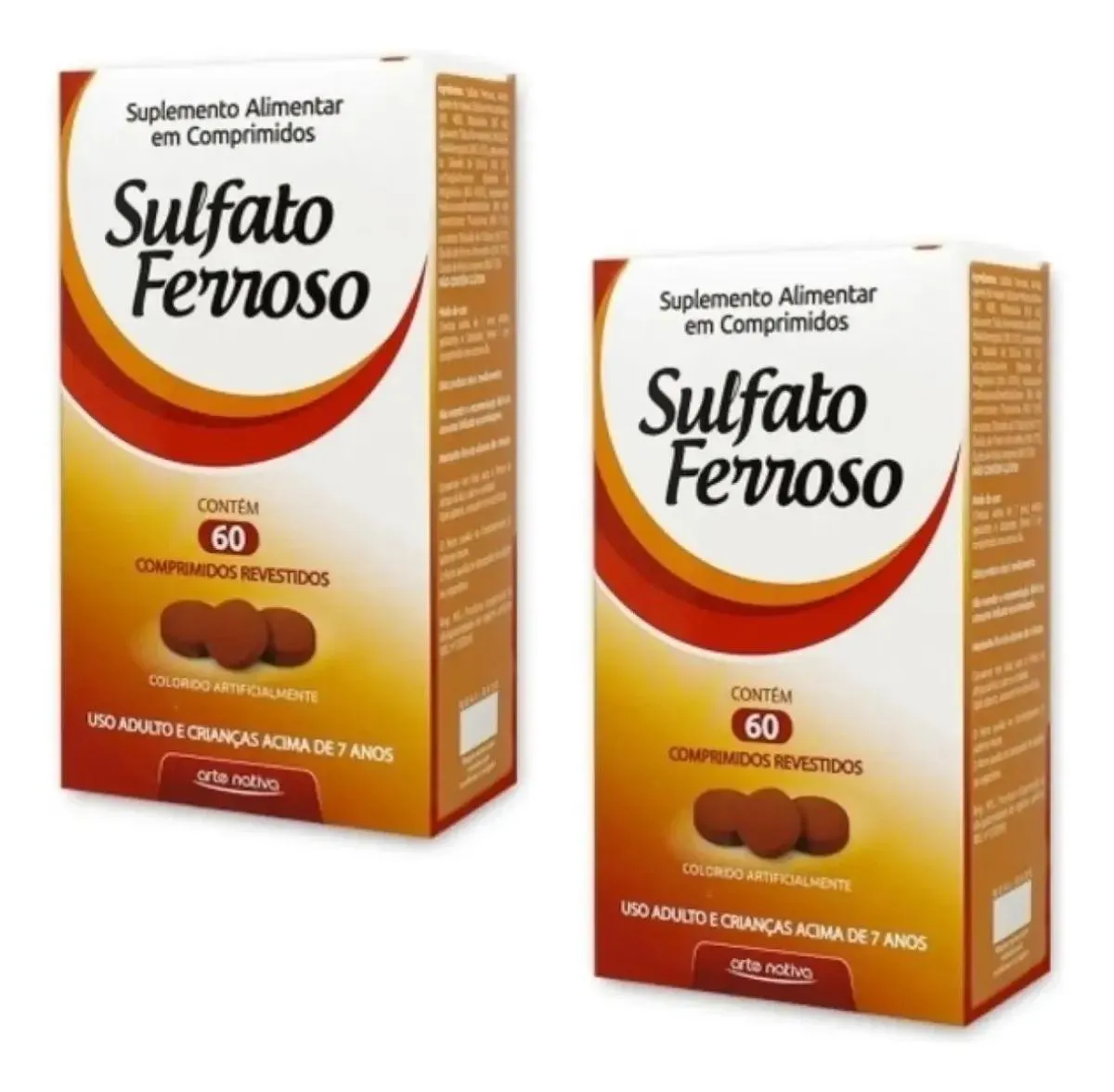 Kit 2 Sulfato Ferroso 60 Comprimidos - Arte Nativa