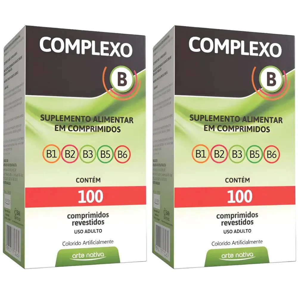 Kit 2 Complexo B 100 Comprimidos Arte Nativa – Vitaminas do Complexo B