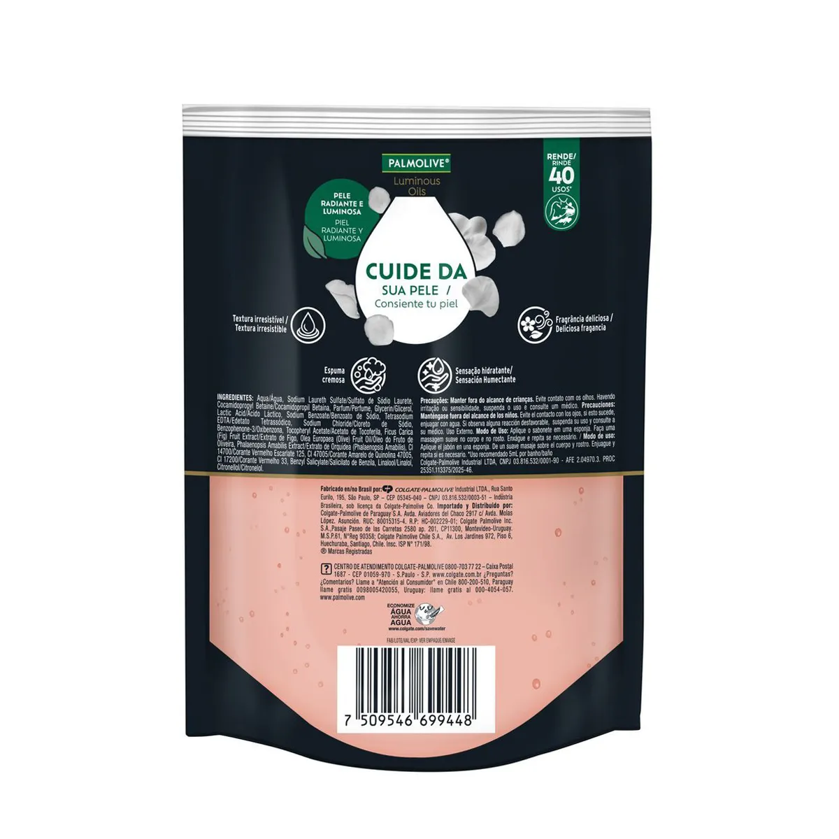 Sabonete Líquido Corporal Palmolive Luminous Oils Figo e Orquídeas Brancas Refil 200ml