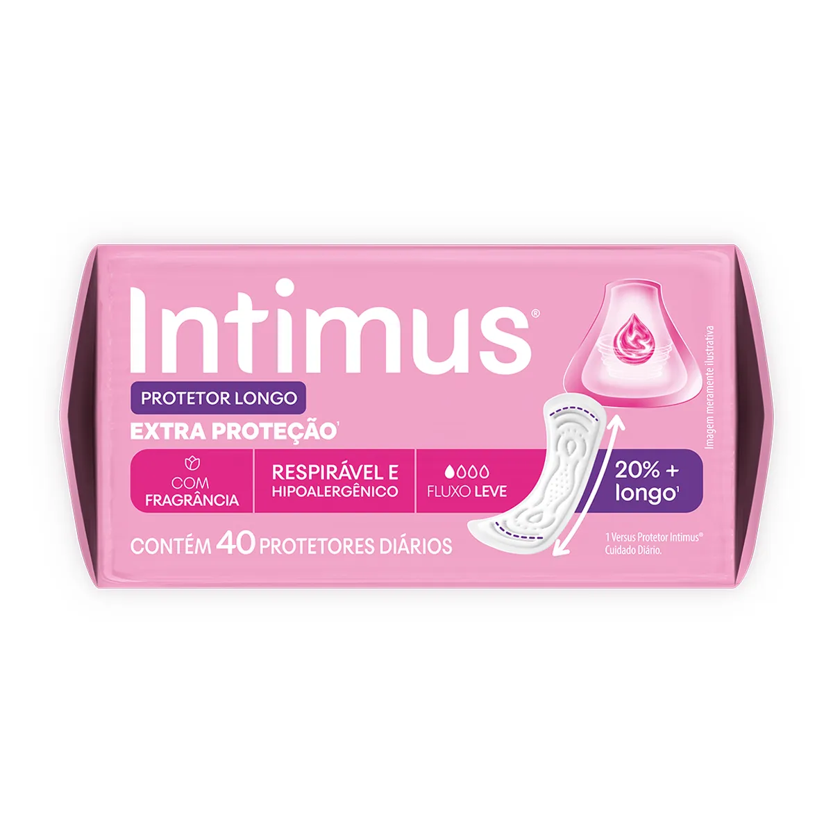 Protetor Diário Intimus Longo Extra Proteção 40 unidades