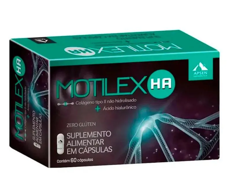 Motilex Ha Colágeno Tipo 2 de 40mg Associado C/ Ácido Hialurônico 80mg C/60 cápsulas