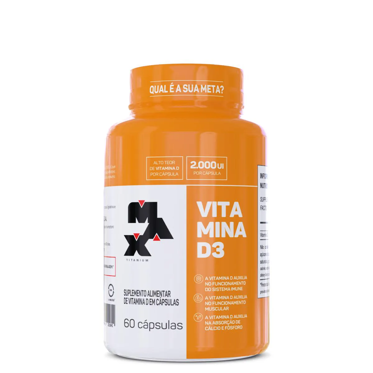 Vitamina D3 2000Ui 60 Cápsulas - Max Titanium
