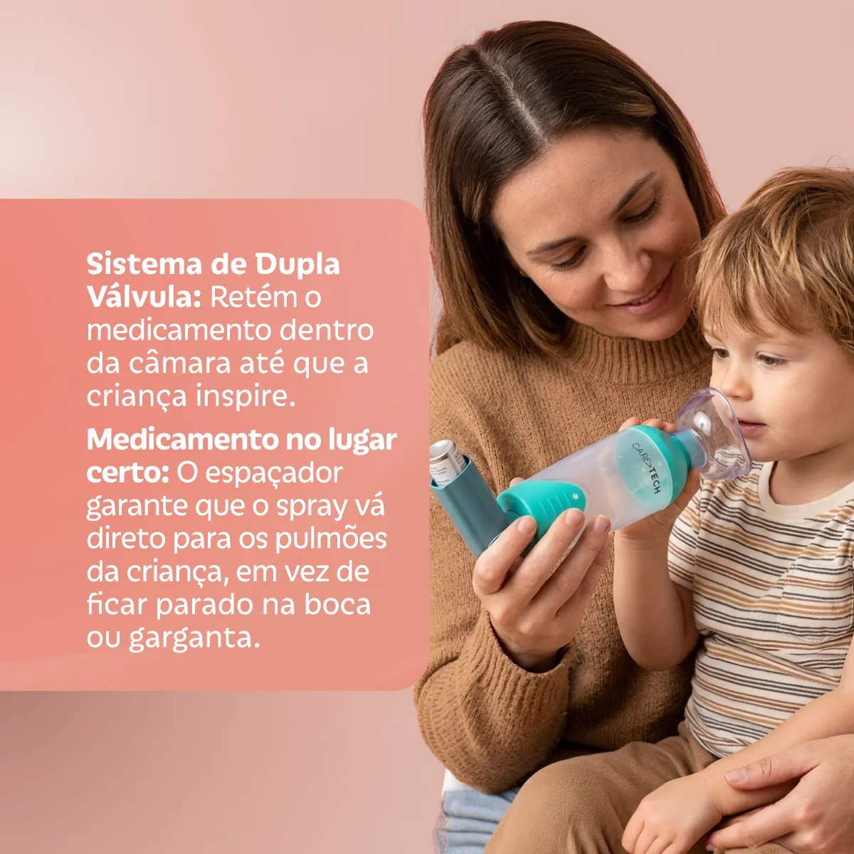 Espaçador Inalatório Infantil Bi-Valvulado CareTech 1 unidade
