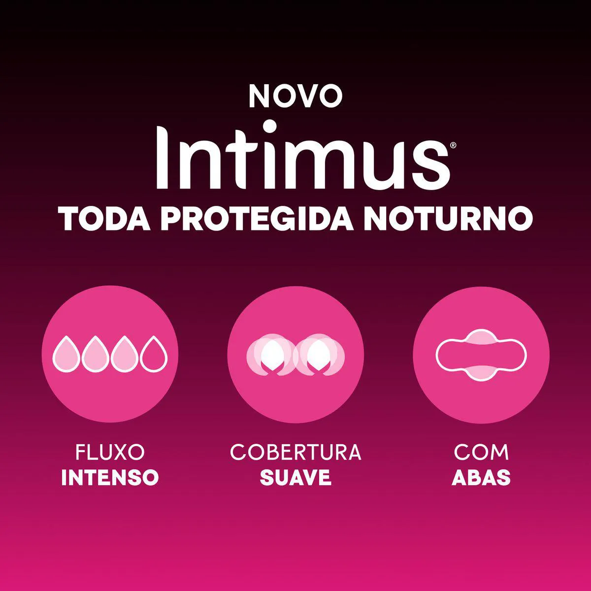 Absorvente Intimus Noturno Toda Protegida Cobertura Suave Com Abas 16 unidades