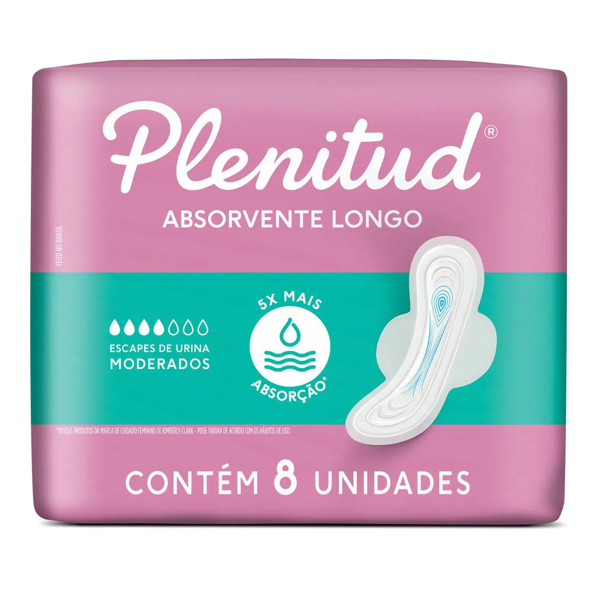 Absorvente para Incontinência Urinária Plenitud Absorvente Longo com Abas 8 unidades