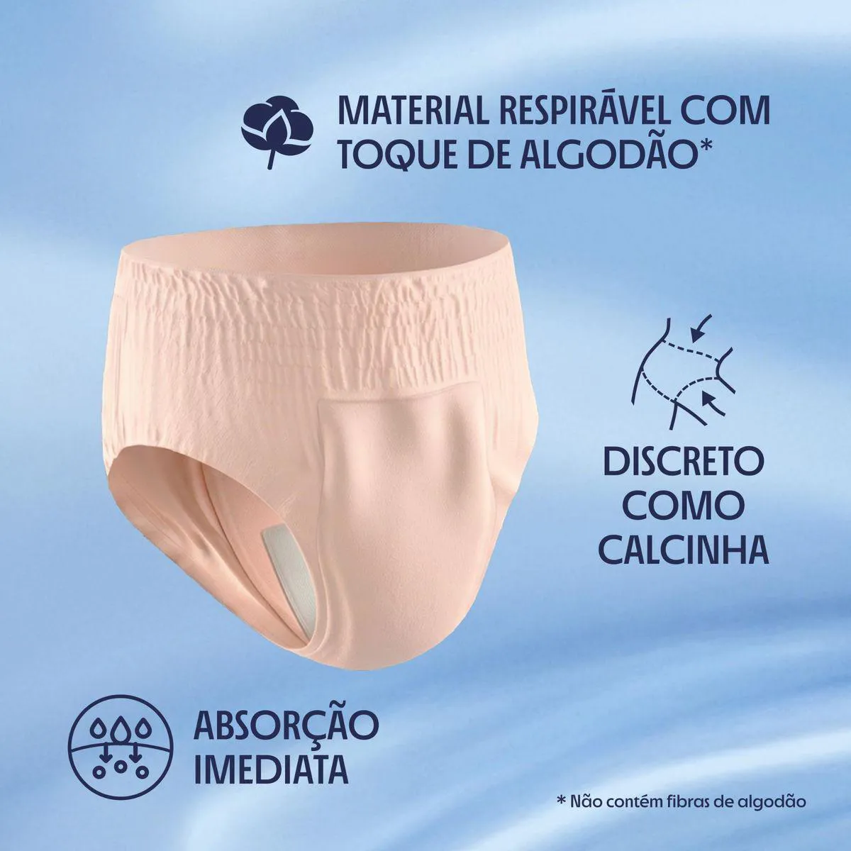 Roupa Íntima Descartável Feminina Plenitud Plus Fit G/XG 32 unidades