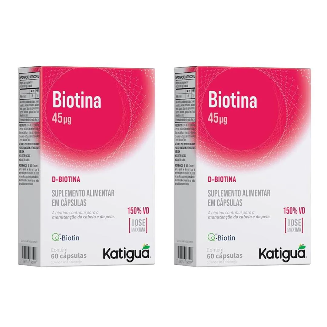 Kit 2 Biotina Dose Máxima 600mg - 60 Caps - Katiguá