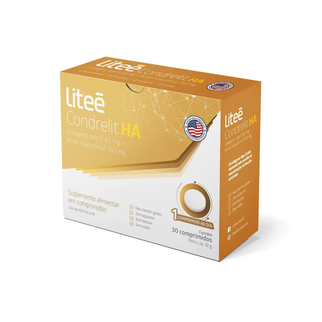 Condrelit Litee Colágeno Tipo Ii 40mg Ácido Hialurônico 150mg 30 Comprimidos