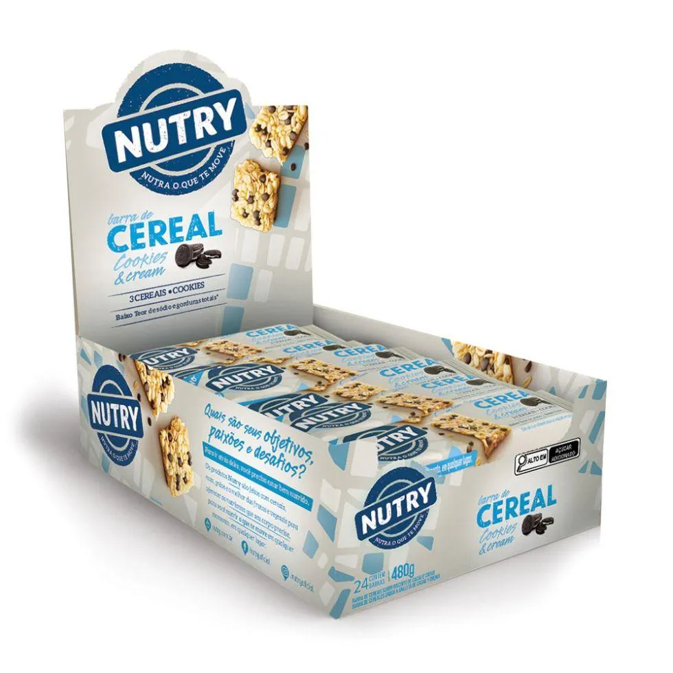 Barra de Cereal Display C/24 Unidades (528g) - Sabor: Cookies e Cream (480g)