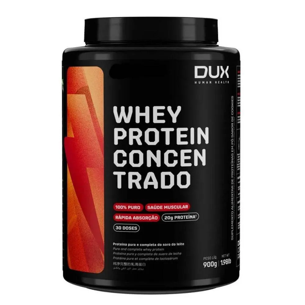Whey Protein Concentrado Pote (900g) - Sabor: Morango