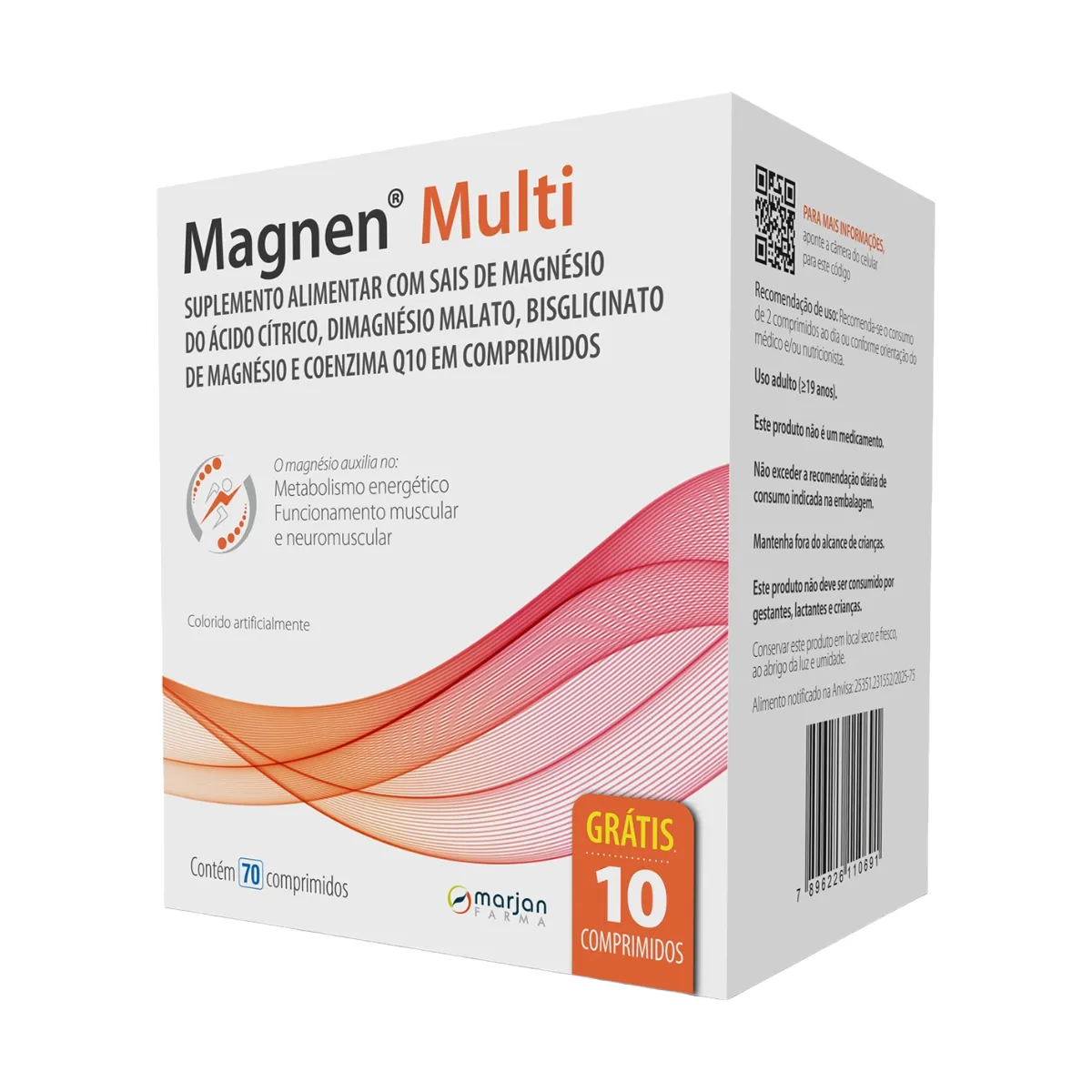 Suplemento Alimentar Magnen Multi 70 comprimidos Grátis 10 comprimidos