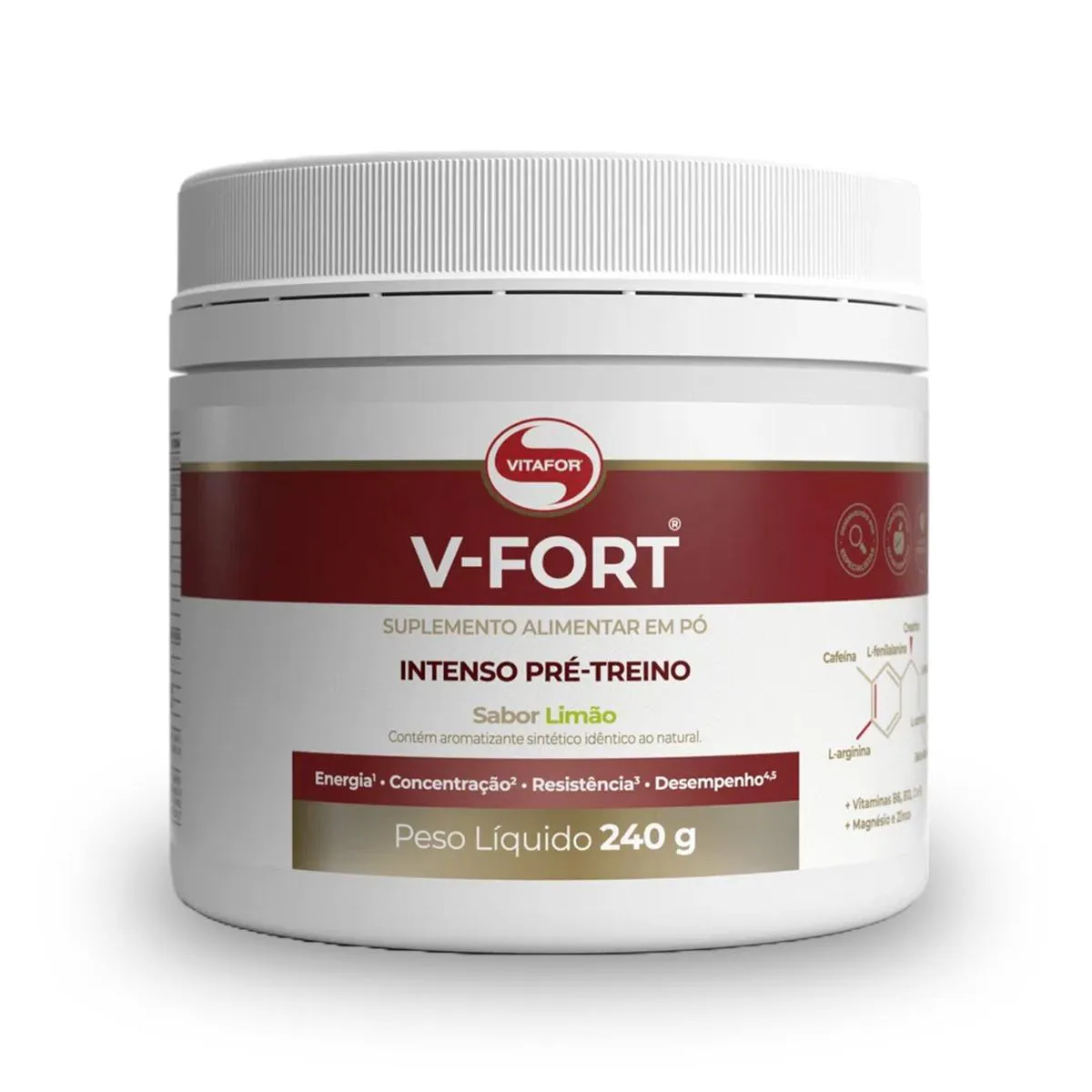 V Fort Pré Treino Vitafor 240g Limão