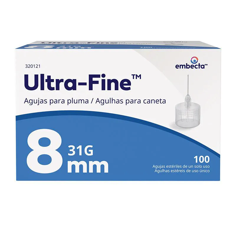 Agulha para Caneta Aplicadora de Insulina BD Ultra-Fine 8mm 100 unidades