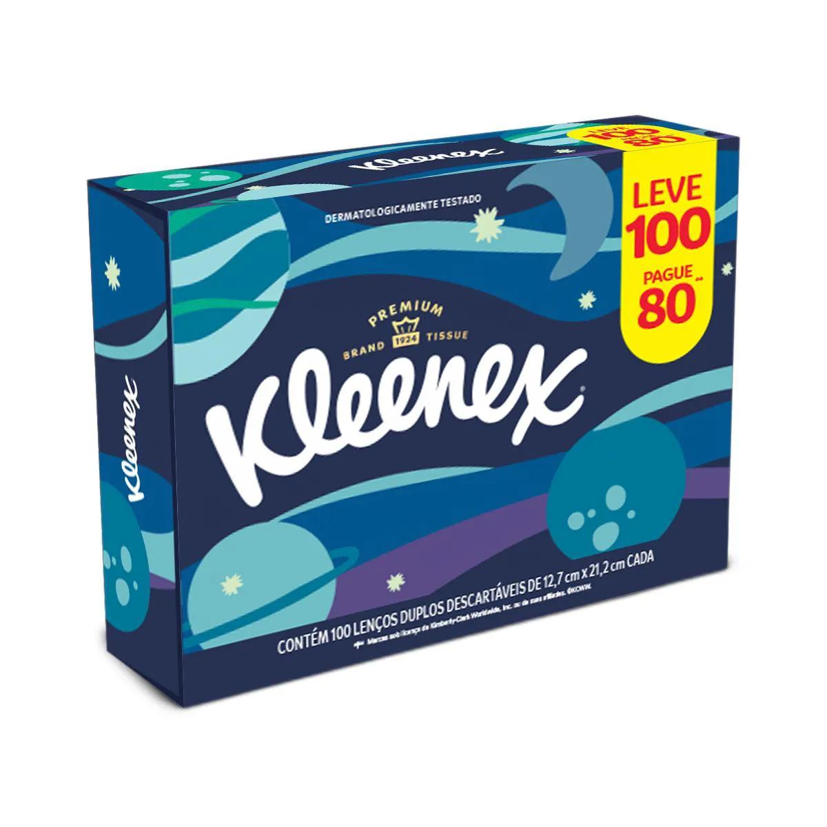 Lenço de Papel Kleenex com 100 Unidades