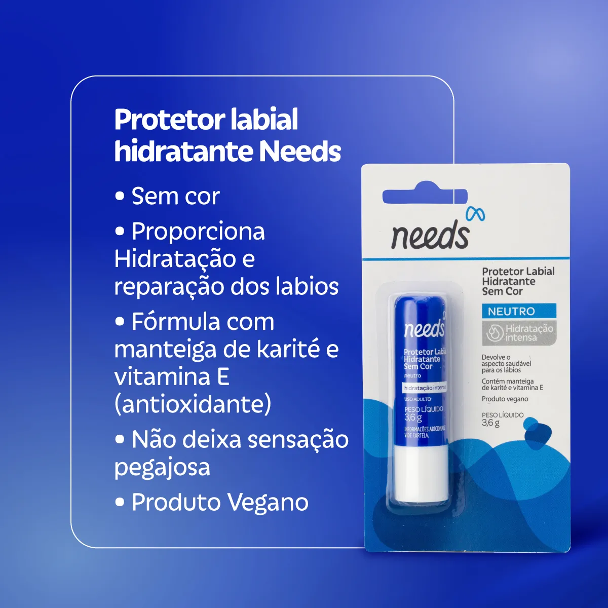 Protetor Labial Hidratante Needs 3,6g