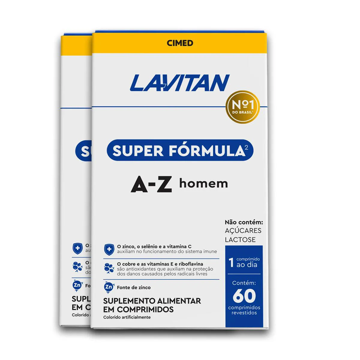 Kit 2 Multivitamínico Homem Lavitan 60 Comprimidos
