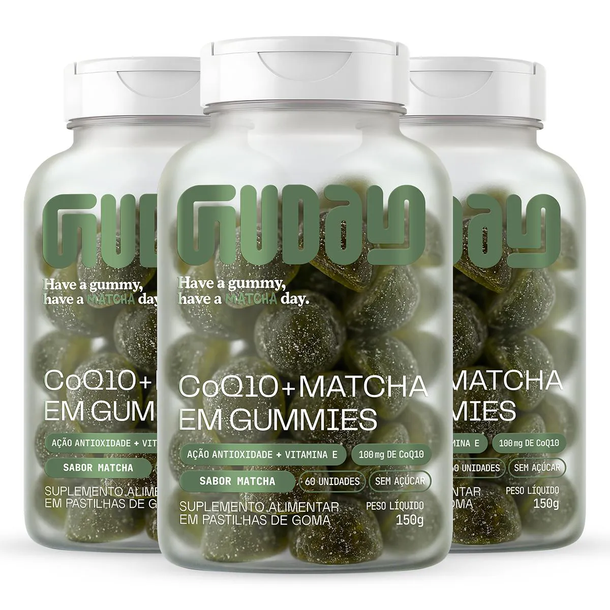 Kit 3 Coenzima Q10 + Matcha em Gummies 60 Gomas - Guday