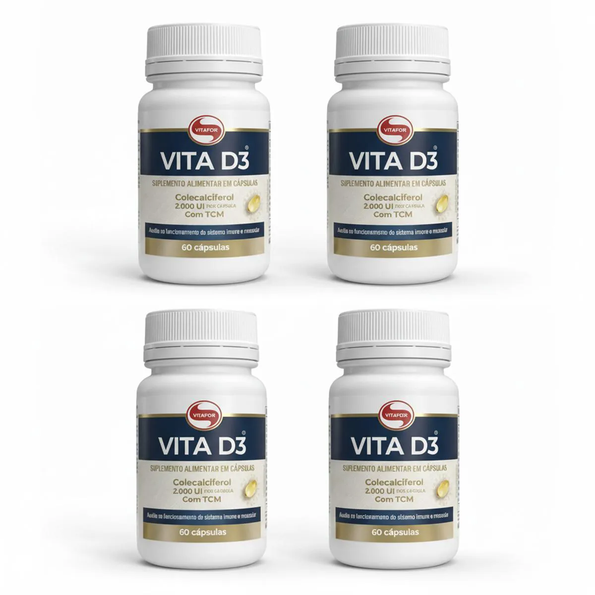 Kit 4 Vita D3 60 Capsulas - Vitafor