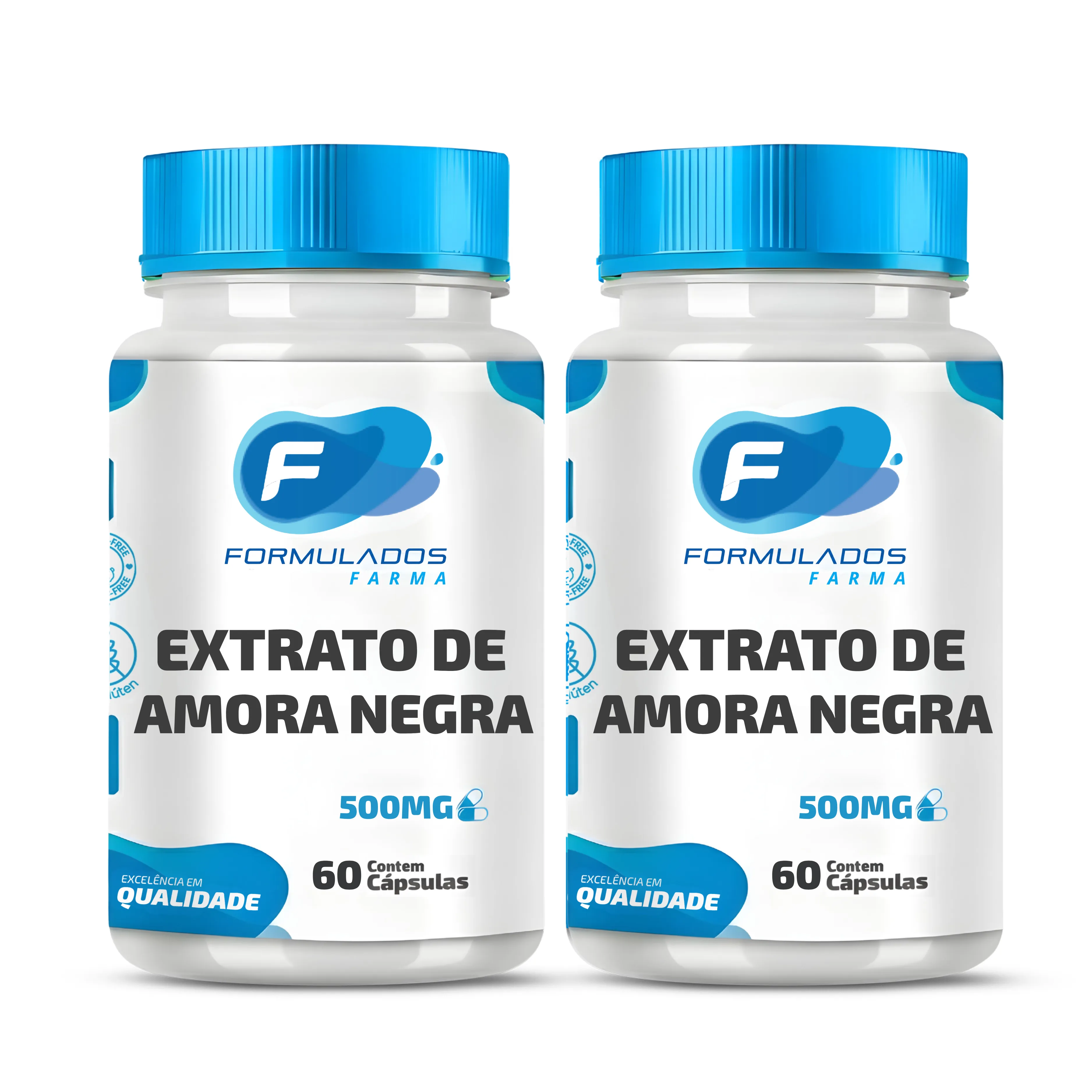 Kit 2 Extrato de Amora Negra 500mg 60caps - Formulados Farma
