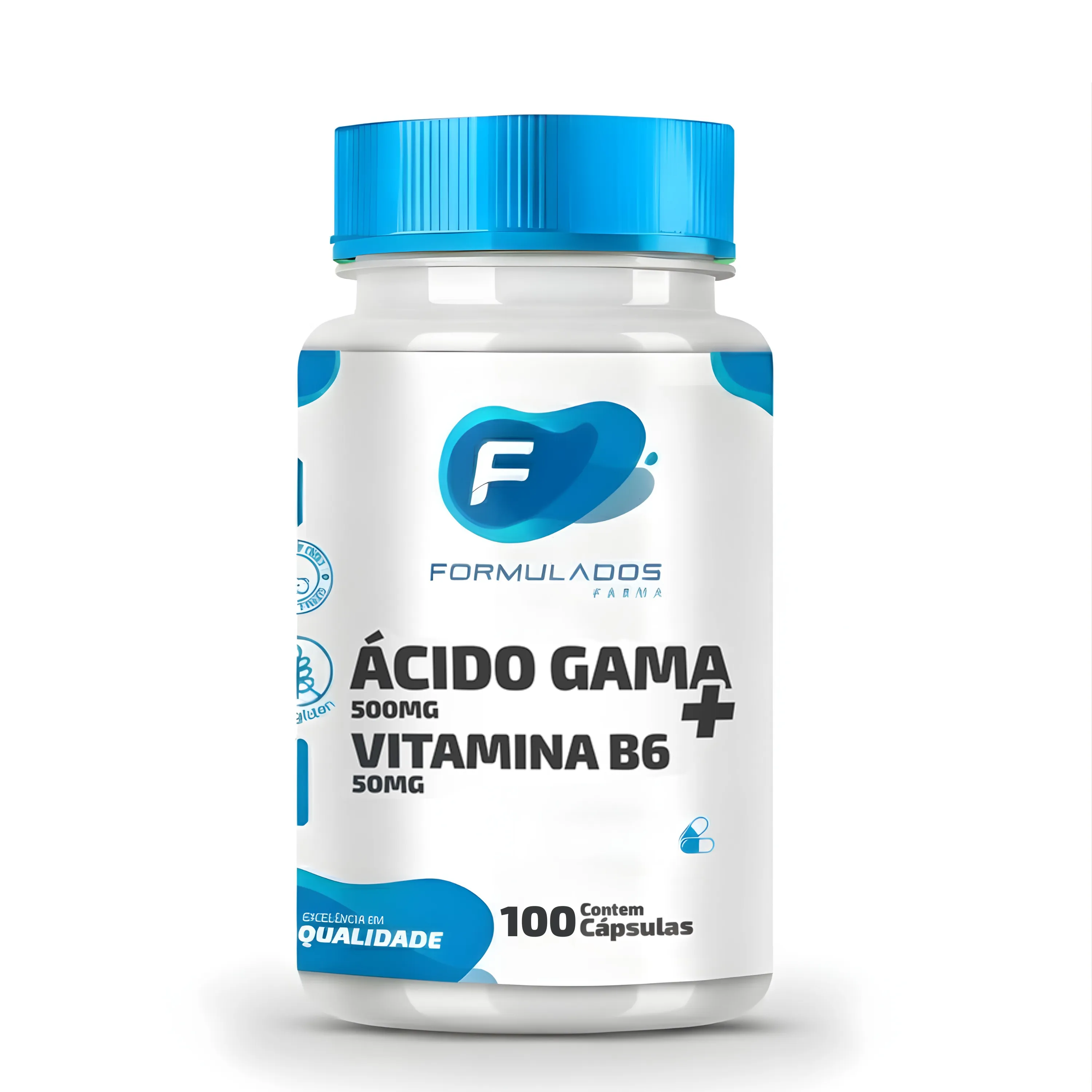 Ácido Gama 500mg e Vitamina B6 100 cápsulas
