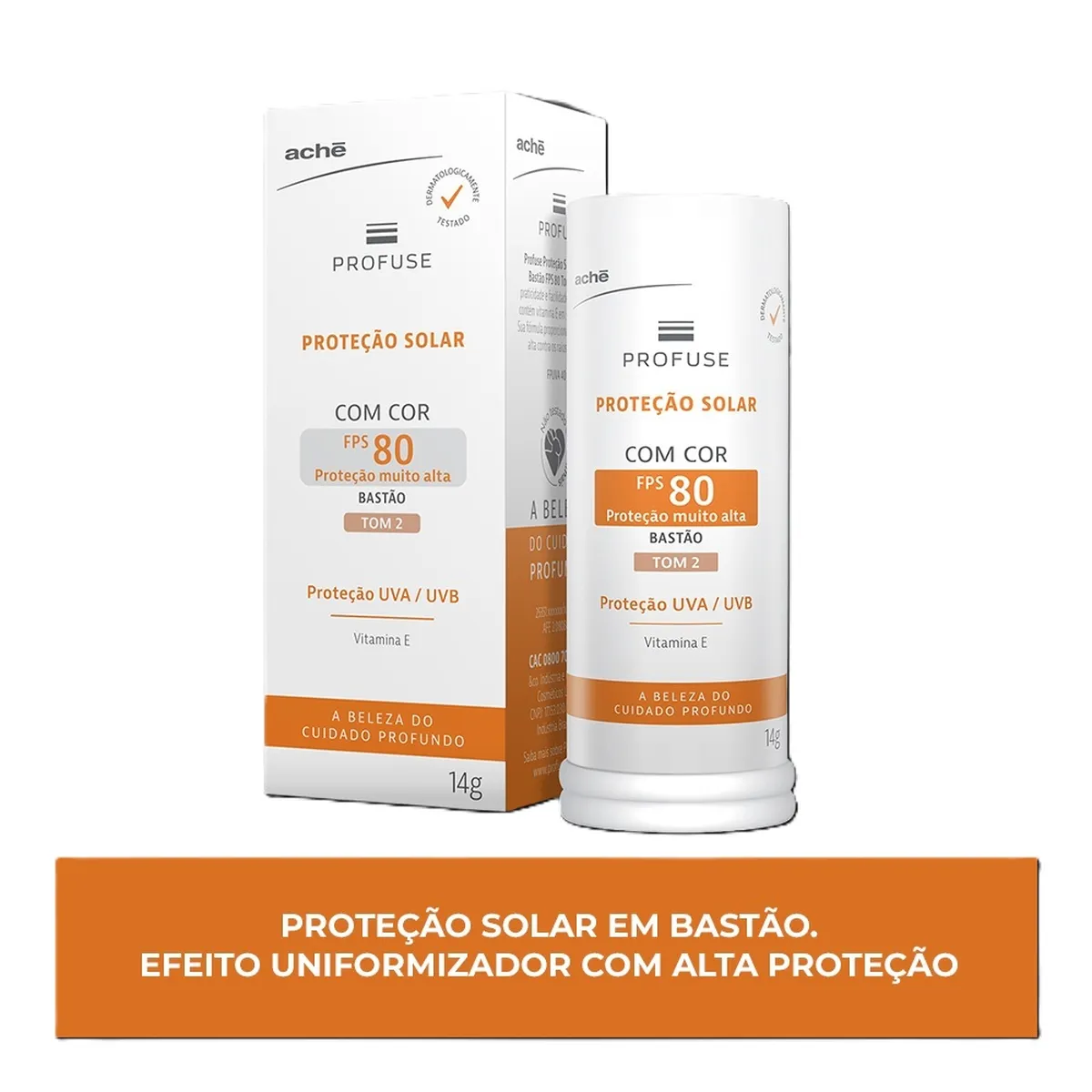 Protetor Solar Facial em Bastão Profuse FPS 80 Tom 2 14g