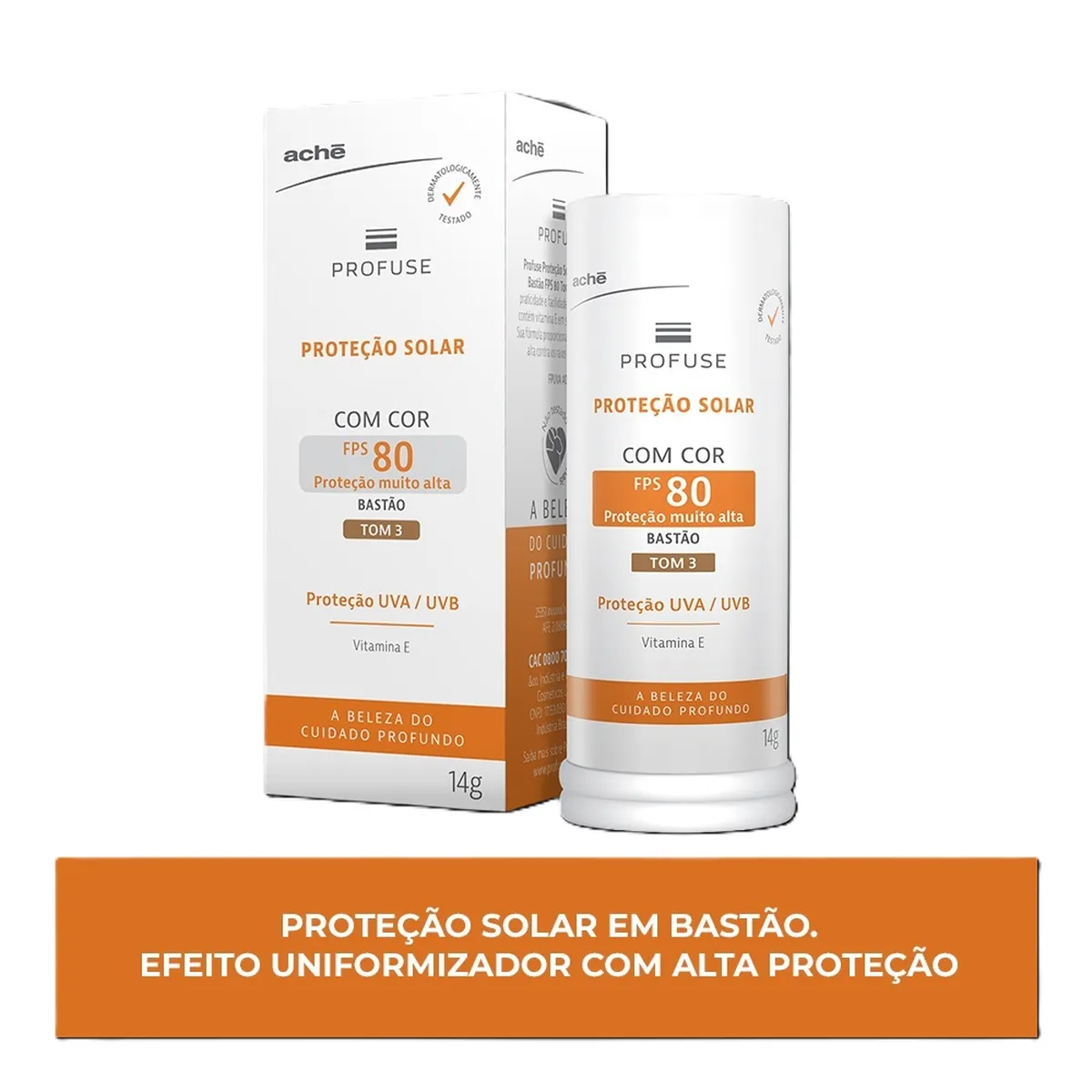 Protetor Solar Facial em Bastão Profuse FPS 80 Tom 3 14g