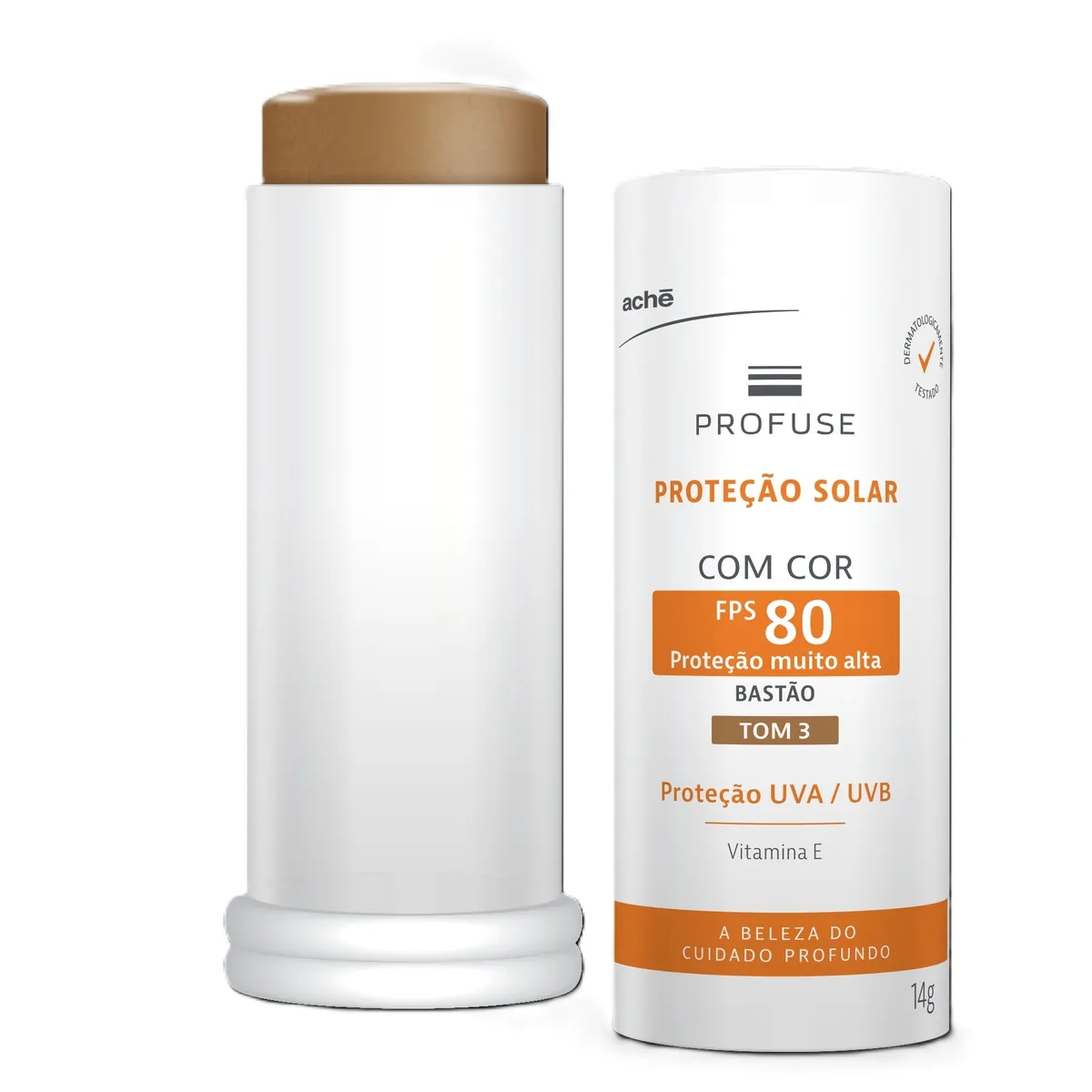 Protetor Solar Facial em Bastão Profuse FPS 80 Tom 3 14g