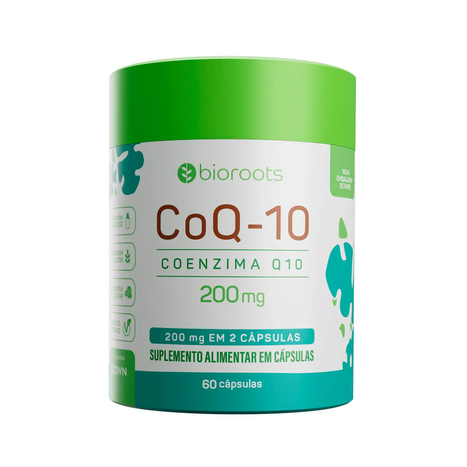 Coezima Q10 200mg com 60 cápsulas - Bioroots