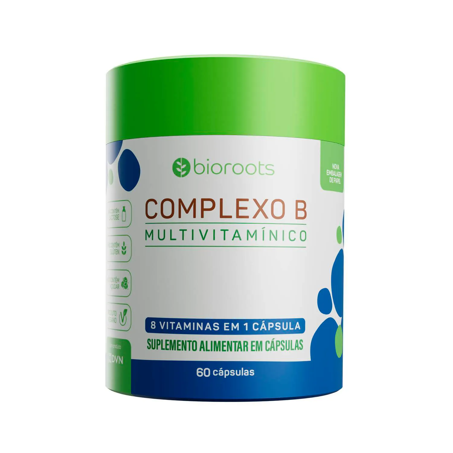 Complexo B Multivitamin com 60 unidades - Bioroots
