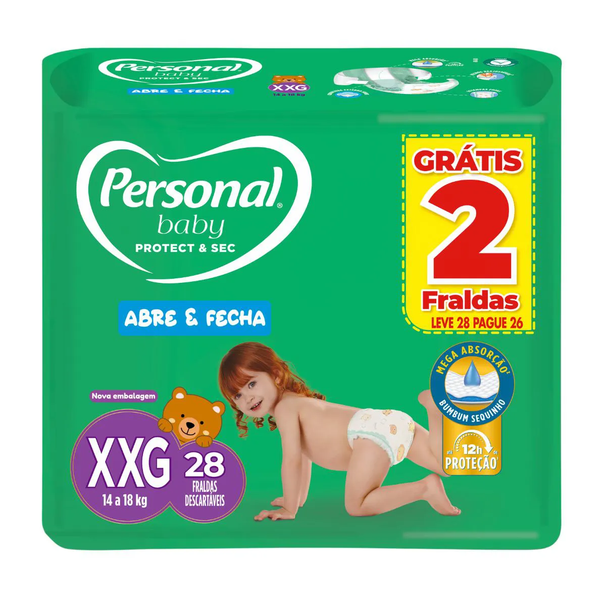 Fralda Personal Baby Protection & Sec XXG 28 unidades