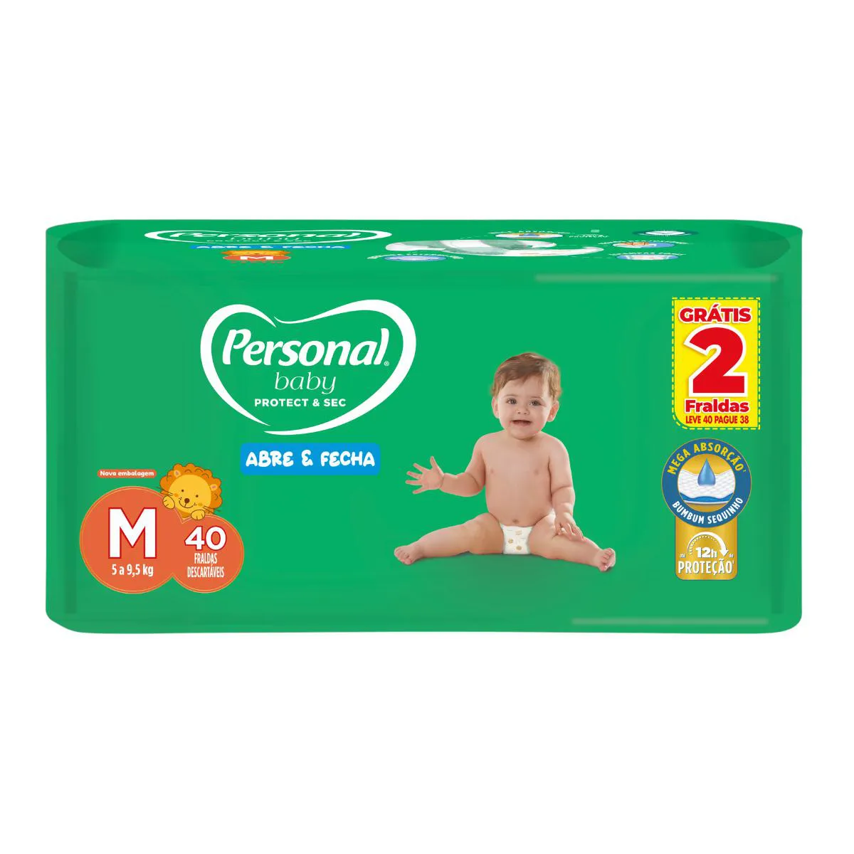 Fralda Personal Baby Protection & Sec M 40 unidades
