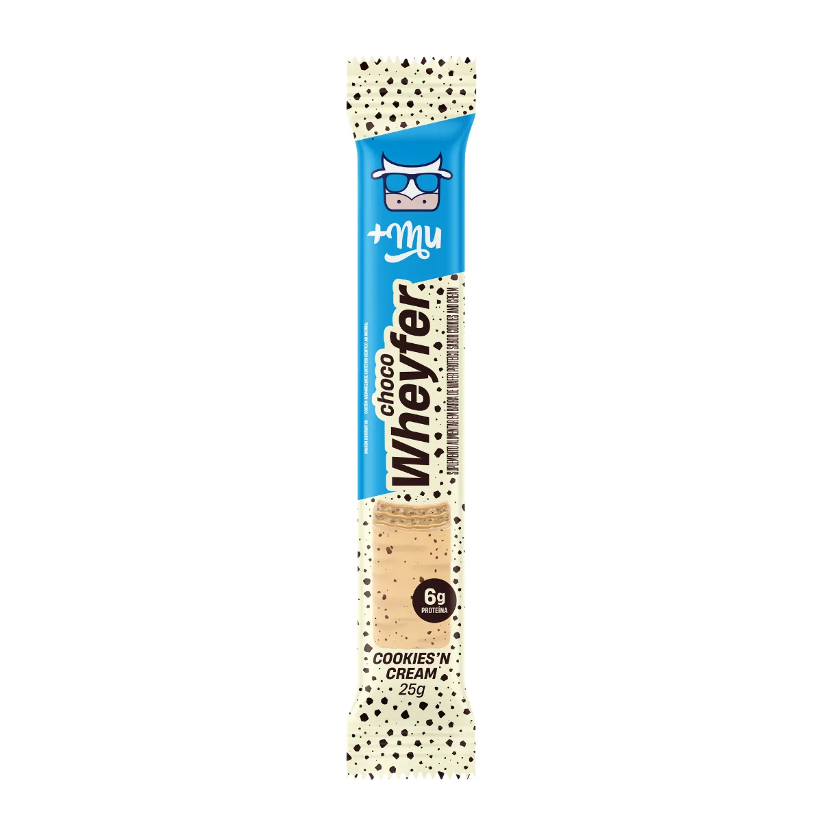 Wafer Proteico +Mu Choco Wheyfer Cookies & Cream 25g