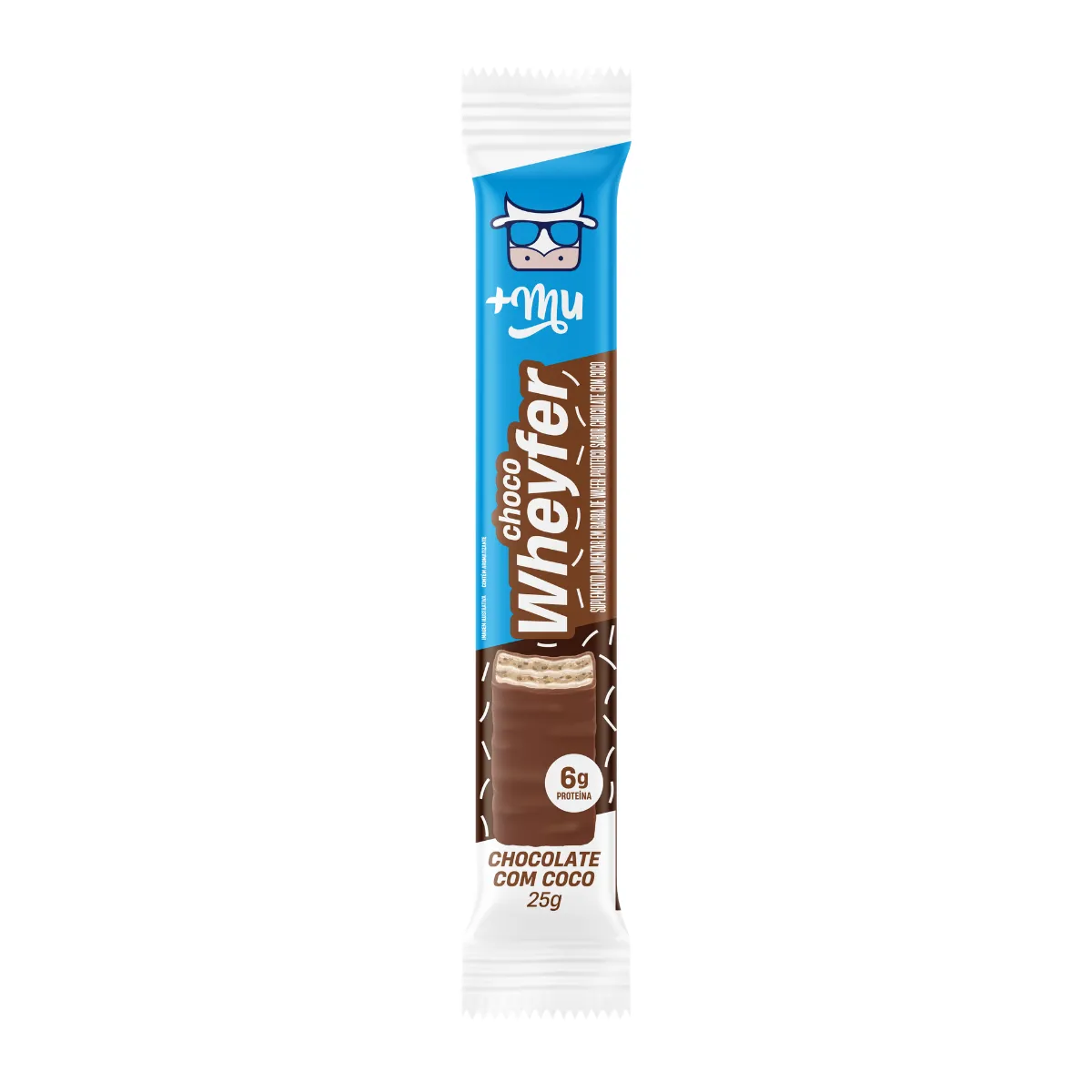 Wafer Proteico +Mu Choco Wheyfer Chocolate com Coco 25g