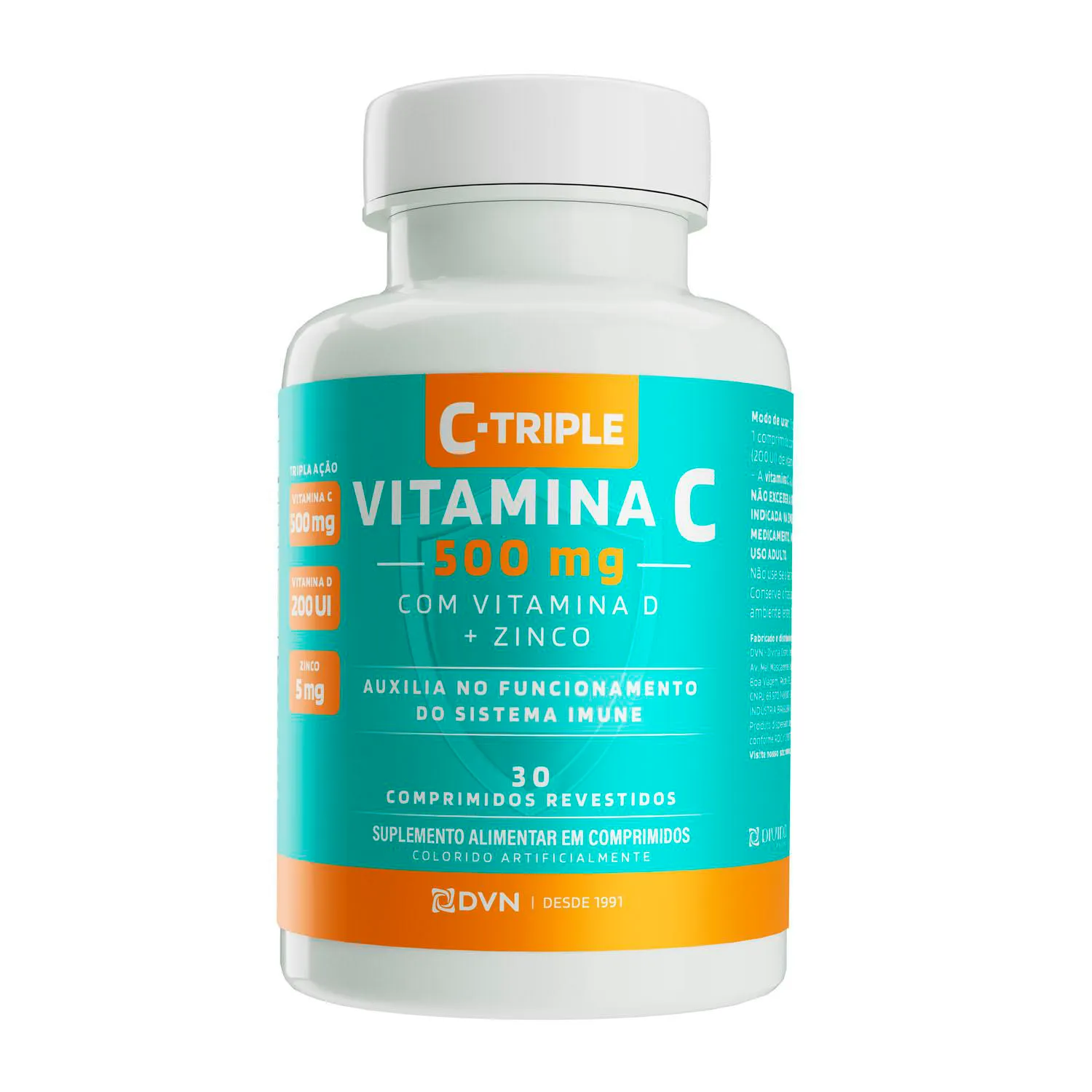Vitamina C 500mg+vit D 200ui+zinco 5mg 30 comprimidos C-triple