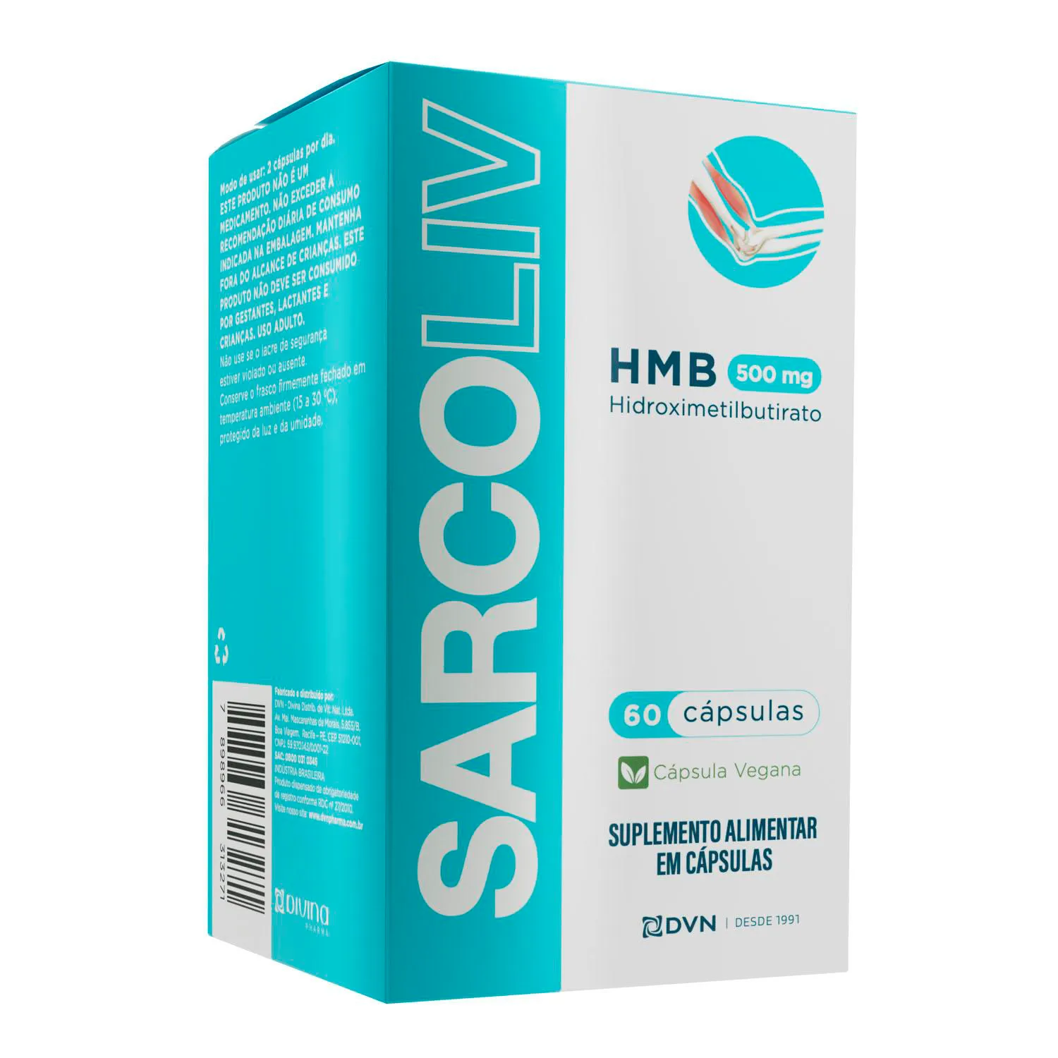 Hmb 500mg com 60 unidades - Sarcoliv