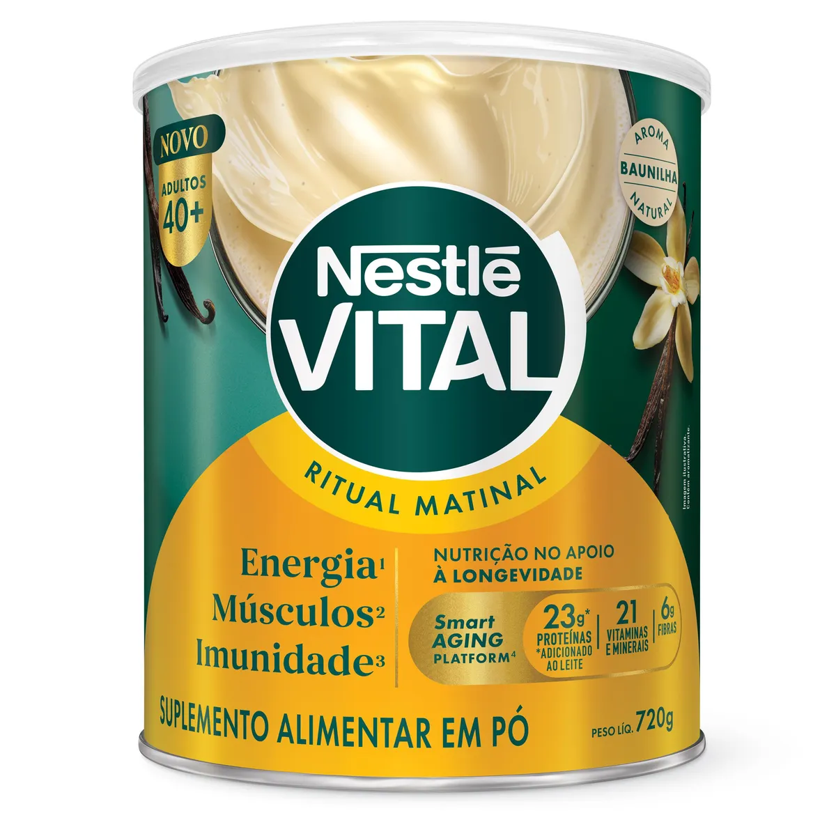 Suplemento Alimentar em Pó Nestlé Vital Ritual Matinal Baunilha 720g