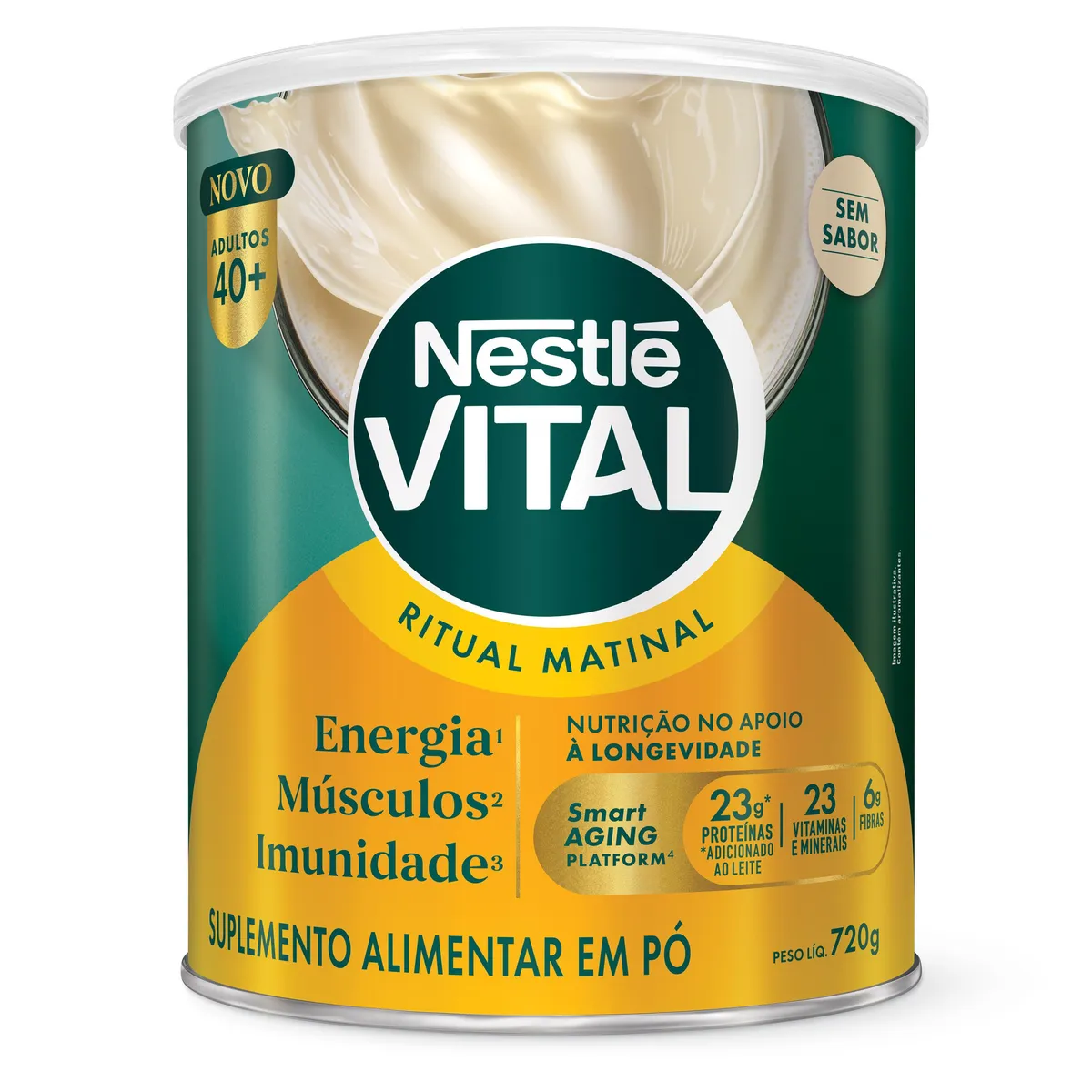 Suplemento Alimentar em Pó Nestlé Vital Ritual Matinal Sem Sabor 720g
