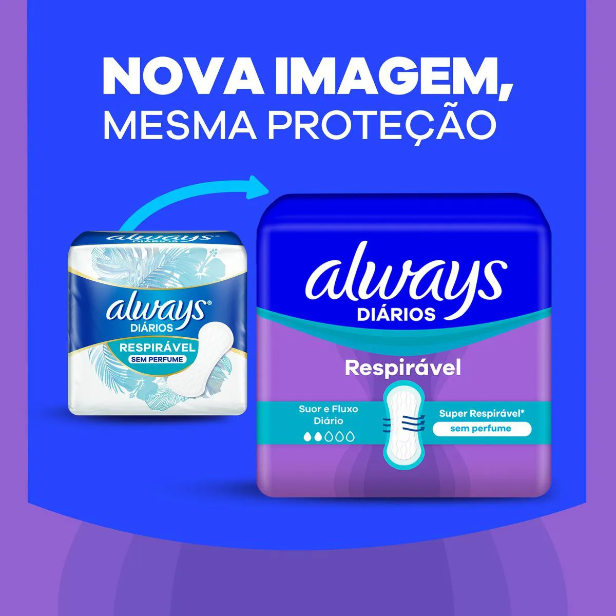 Protetor Diário Always Respirável Sem Perfume 120 unidades