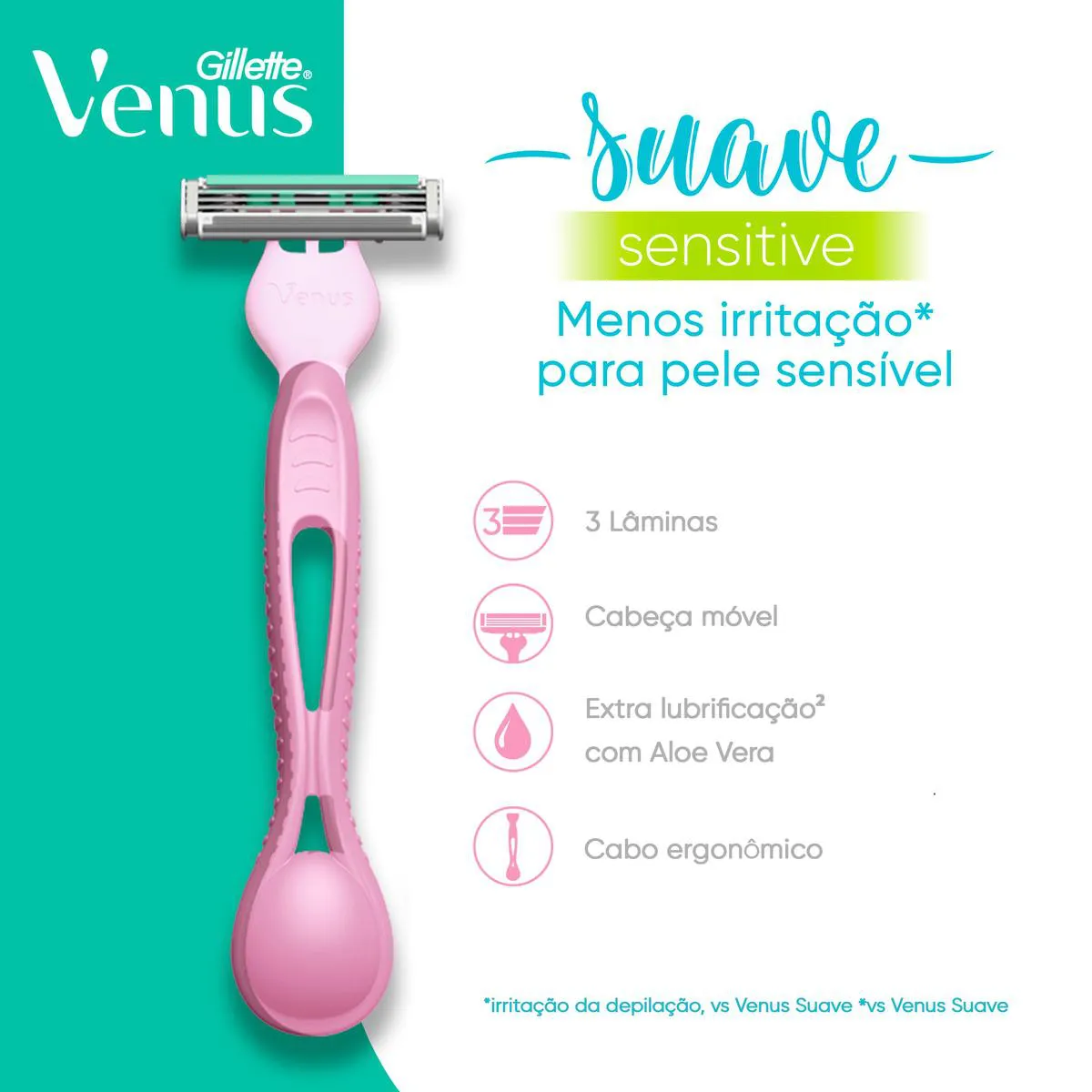 Kit Depilador Descartável Gillette Venus Suave 4 unidades + Vênus Íntima 2 unidades