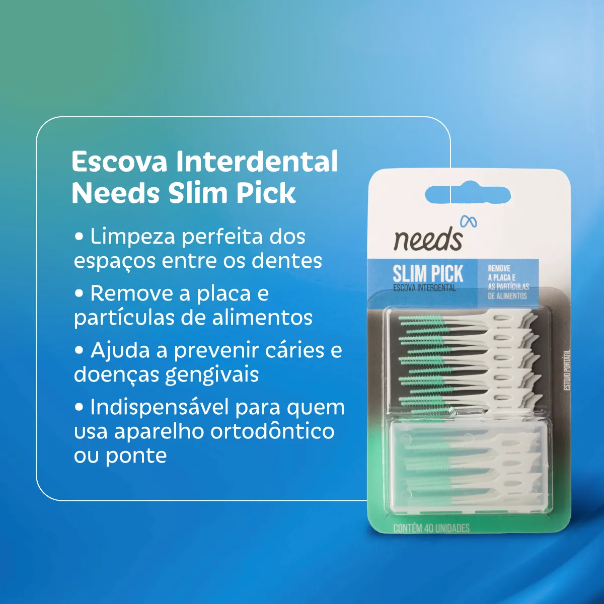 Escova Interdental Needs Slim Pick 40 Unidades