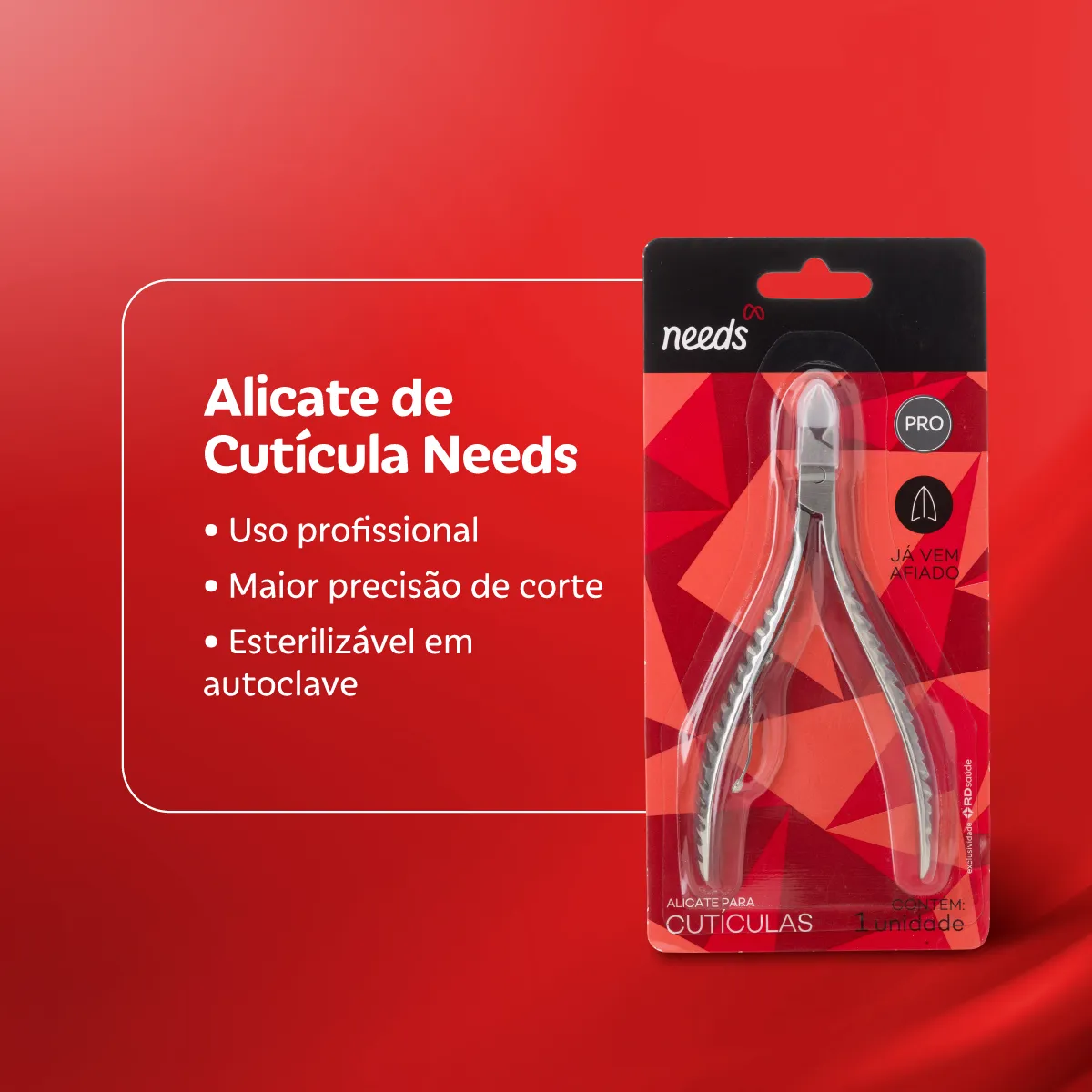 Alicate de Cutícula Needs PRO Inox 1 Unidade