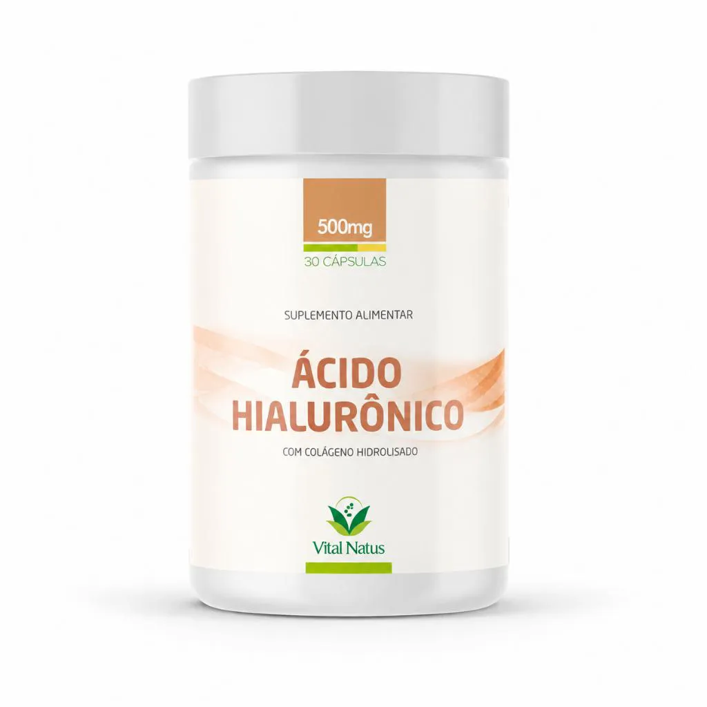 Suplemento Alimentar Ácido Hialurônico +  Colágeno Hidrolisado Vital Natus 30 Cápsulas 500mg
