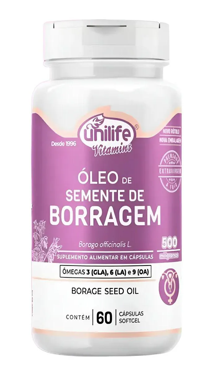 Óleo de Borragem Unilife 60 Cápsulas