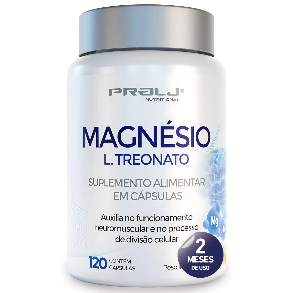 Magnésio L-Treonato 500Mg  120 Cápsulas  Prolj Nutritional