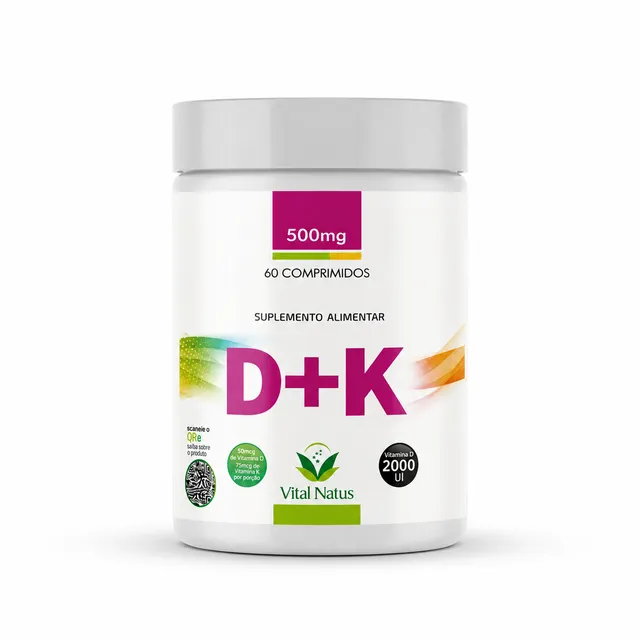 Vitamina D + K (Menaquinona)- 60 Comprimidos -Vital Natus