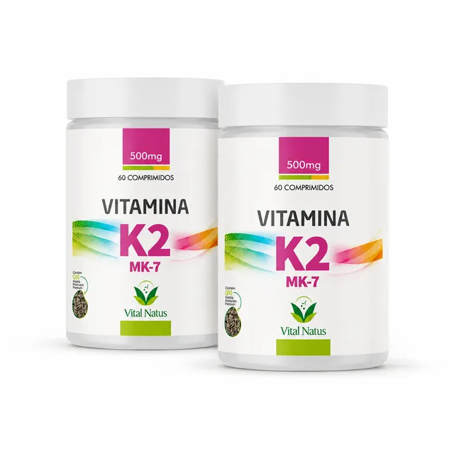 Kit 2 Vitamina K2 MK7 149mcg Vital Natus 180 Comprimidos Suplemento Alimentar